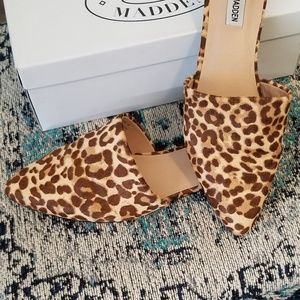 Steve Madden Trace Mules Slides 10 Leopard Fur 40